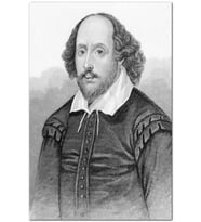 Ahşap Tablo William Shakespeare Karakalem Portresi (50x70 Cm Boyut)