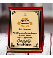 Fen Bilimleri Öğretmeni Baskılı Plaket (3. Tasarım)  Kişiye Özel (Kırmızı)