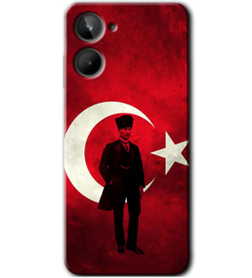 Realme 10 4G Kılıf HD Desen Baskılı Kılıf - Atatürk Bayrak