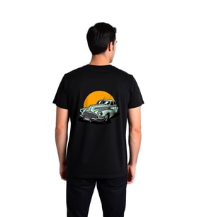 Vintage Araba Kromlu Retro Tasarım Baskılı Erkek Tişört