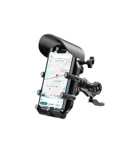 Ayna Bağlantılı Güneş Ve Yağmur Korumalı 360° Derece Ayarlanabilir Motosiklet Telefon Tutucu