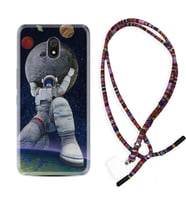 Xiaomi Redmi 8A 8 Pro 9C 9T 10C 11T Pro Kılıf Boyun Asklı Rasta Silikon Astronot ve Dünya 1759