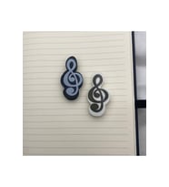 Piyano Sol Anahtarı Nota Müzik Desenli 2'li Silgi Set (Siyah)