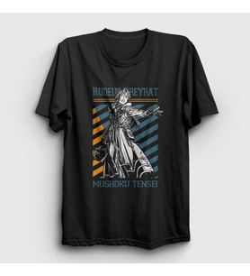 Presmono Unisex Siyah Rudeus Greyrat Mushoku Tensei T-Shirt 551163tt