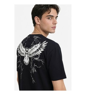 Defacto Boxy Fit Siyah Erkek T-Shirt F8170AX/BK81