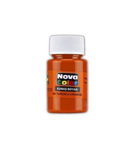 Kumaş boyası, canlı renkler, solmaz, tişört, çanta, tekstil boyası-Turuncu Renk 30ml-1 Adet