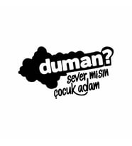 Duman Sever Misin Çocuk Adam Araba Sticker siyah 18x10 CM (Siyah)