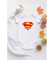 Özel Tasarım Süper Anne Bebek Body Super Mom Beyaz Body Badi Zıbın