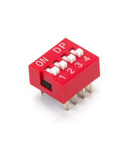8 Pin - 4 Switch DIP Kırmızı