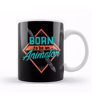 Cute Born To Be An Animator Professional Animating Kupa Bardak Porselen