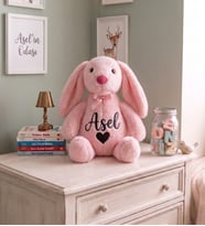Kişiye Özel 60 cm İsim Yazılı Peluş Tavşan  Sevgiliye, Kardeşe, Kuzene Hediye