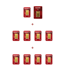 Nadir Gold 24 Ayar 14 Gram Külçe Altın (1 Adet 5 Gram Külçe Altın + 9 Adet 1 Gram Külçe Altın )