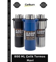 #Termos Isı Yalıtımlı Paslanmaz Çift Katmanlı Sızdırmaz Vakumlu Şık 800 ML Çelik Termos Mavi