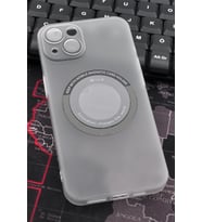 iPhone 14 Uyumlu Beyaz Renkli Yarı Şeffaf İnce Sert Kapak Kılıf Kamera Lens Korumalı
