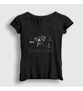 Presmono Kadın Siyah Band Evanescence T-Shirt 145977tt
