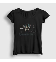 Presmono Kadın Siyah Band Evanescence T-Shirt 145977tt
