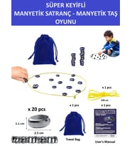 Süper Keyifli Manyetik Satranç-20 Taşlı Manyetik(Güçlü) Taş Oyunu- Harika Vakit Geçirmek İçin Hediye