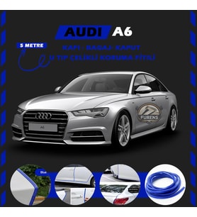 Audi A6  Oto Araç Kapı Koruma Fitili 5metre Parlak Mavi Renk