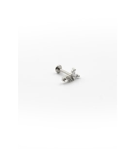 Işıltılı Kelebek Tasarım Tragus Piercing – Gümüş Renk, Anti Alerjik Çelik Bar