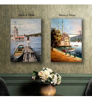 kız kulesi tekne cami istanbul tablo resim kanvas 2 adet 50x70