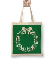 Home Alone Christmas Wreath Pattern Bez Çanta Uzun Saplı