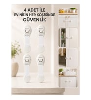 Mey İthalat® 4 Adet Çok Amaçlı Çocuk Güvenlik Kilidi Dolap, Çekmece ve Gardırop İçin