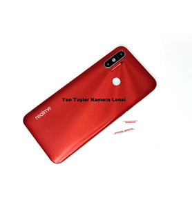 Oppo Realme C3 Kasa Arka PİL Batarya Kapağı KIRMIZI