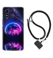 TCL 303 Kılıf Silikon Boyun Askılı İpli Desenli Silikon Star Planet 1652