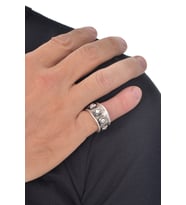 Erkek Antik Gümüş Kaplama Bohem Yüzük