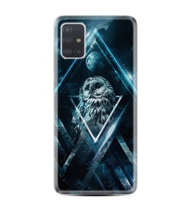 Samsung a71 A72 A73 A7 A9 2018 C7 C9 Kılıf Desenli Silikon Old Owl 1649