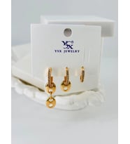Zirkon Taşlı Üçlü Kombin Küpe - Kp00080