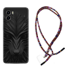 Vivo Y15S Y32 Y33S Y51 Y53S Kılıf Boyun Asklı Rasta Silikon Black Fox 1325