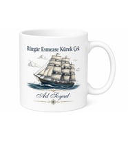 Gemi Temalı Baskılı Kupa Bardak Denizci Hediye Porselen Mug