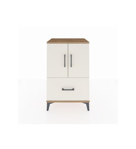 Hyperion Komodin 2 Raflı Tek Çekmeceli 2 Kapaklı 60x44x96 Çam-Aytaşı
