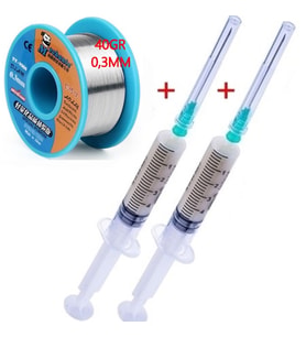 2Lİ 0.3 Mm 40 Gr Lehim Teli+2li Flux Lehim Toplama