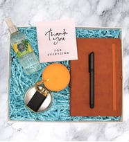 HEDİYE SETİ - DEFTER &  ROLLER KALEM & ÇAKMAK & MUM & KOLONYA
