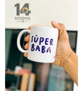 Stüdyo 14 Kişiye Özel Tasarlanabilir Süper Baba Kupası - Babalar Günü Hediyesi