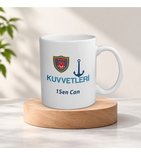 Kişiye Özel İsimli Deniz Kuvvetleri Meslek Kupa Bardak