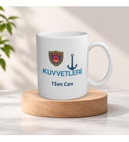 Kişiye Özel İsimli Deniz Kuvvetleri Meslek Kupa Bardak