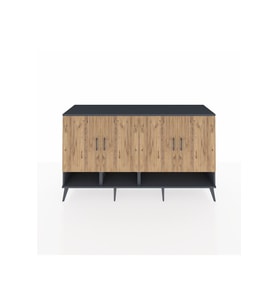 Kronos Konsol 6 Raflı 4 Kapaklı 176x59x99 Antrasit-Çam