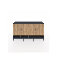 Kronos Konsol 6 Raflı 4 Kapaklı 176x59x99 Antrasit-Çam
