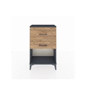 Arges Komodin 2 Çekmeceli 60x30x96 Antrasit-Çam