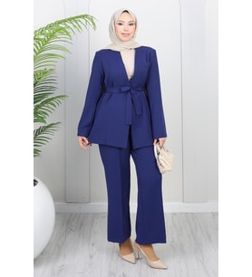 Soft Blazer Takım İndigo 19389