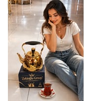 Zekioğlu 2 Litre Altın Gold Paslanmaz Çelik Çaydanlık Aynalı Gövde Ergonomik Sap 5 Katmanlı Kapsül Taban İTHAL DEMLİK ÇAYDANLIK