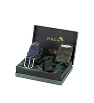 Polo Air Mıknatıslı Otomatik Mekanizmalı Cüzdan Örgü Esnek Kemer Çakmak Erkek Kombin Yeşil Renk CM-07-Y (Yeşil-Lacivert)