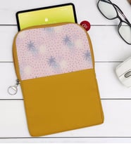BK Gift Modern Art Tasarımlı Taşınabilir Koruyucu Tablet Kılıfı & Organizer Çanta - Sarı-3