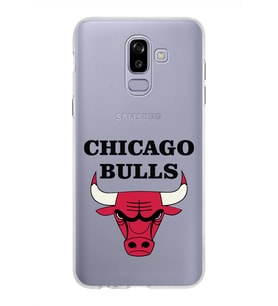 Samsung Galaxy J8 Kapak Chicago Bulls Tasarımlı Şeffaf Silikon Kılıf