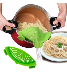 Sunup SN-20522 Klipsli Silikon Tencere Makarna Noodle Süzgeci Çok Amaçlı