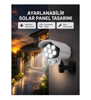 Mey İthalat® PVC+PC Malzemeli, 2'si 1 Arada Güvenlik Lambası – Ayarlanabilir Başlık ve Panel Açısı