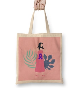 Women CROHN'S & COLITIS AWARENESS Warrior Unbreakable Bez Çanta Uzun Saplı